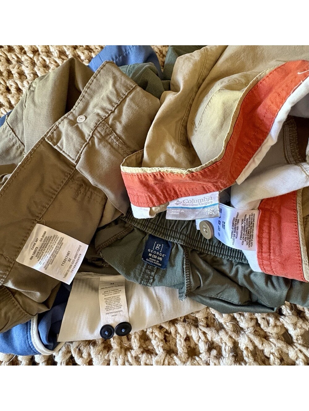 Lot of 4 Men's Outdoor & Casual Shorts Size 32-34 Columbia Wrangler George